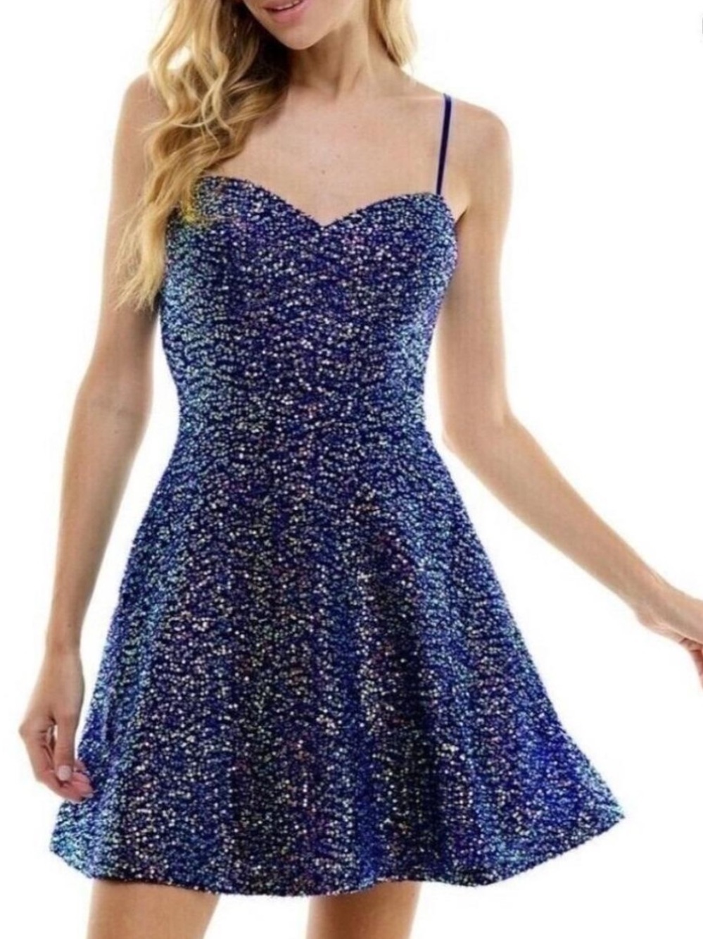 City Studio Sparkling Blue Mini Dress